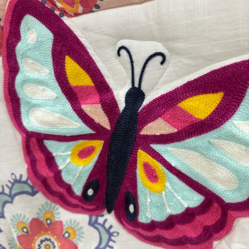 Bohemian mandala Butterfly baby girl crib bedding set 2 pieces rare - Picture 3 of 6